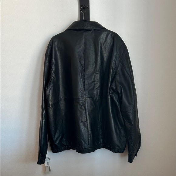 Perry Ellis Black Leather Jacket - Picture 2 of 4